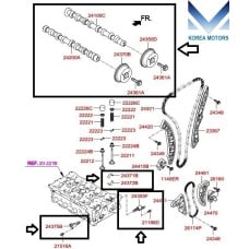 mobis camshaft ex in kit g4ke engines hyundai kia 2007-20
